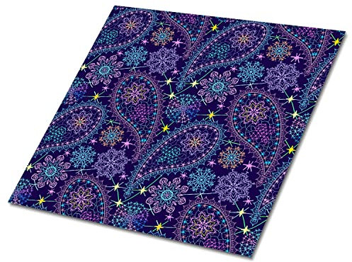 Decormat Selbstklebende Vinylfliesen Satz von 9 Fliesen - 30x30 cm Dekoartikel Aufkleber Bodenbeläge PVC Wandfliesen für die Küche Mehrfarben Fliesenaufkleber - Paisley-Muster