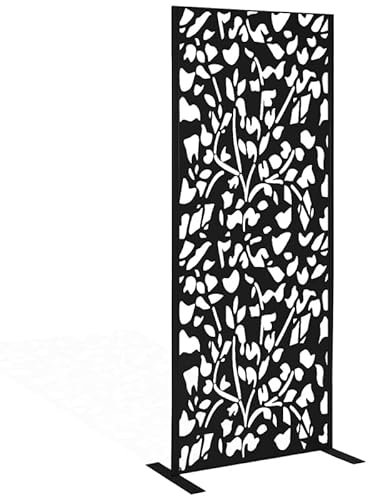 IDMarket - Panneau décoratif Universel 150 x 50 CM Flower Noir Mat
