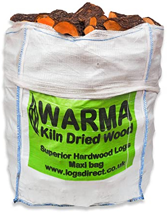 Warma 1 x Mammoth Bag Kiln Dried Hardwood Firewood Logs - Ready to Burn, Light, Clean & Easy to Handle, Sustainably Sourced - Suitable for Open Fires, Chimeneas, Stoves, Appliances, Fire Pits