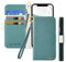 Butnyeoe Handyhülle für iPhone X/iPhone XS Klappbar Hülle,Litschi Textur Leder Wallet Schutzhülle Tasche Flip Cover Case,Magnetic Closure Klapphülle mit Kartenfach Standfunktion,Blau Grün
