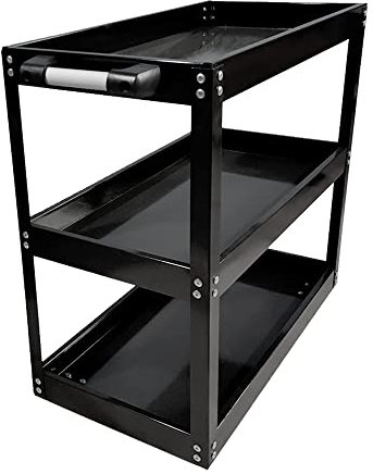 Tool Storage Heavy Duty Durable Garage Trolley Workshop 3 Tier Wheel Cart Shelf HYGRAD®