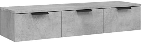 vidaXL Armoire Murale Étagère Flottante Armoire Suspendue Organisateur Meuble de Rangement Intérieur Gris Béton 102x30x20 cm Bois d'Ingénierie