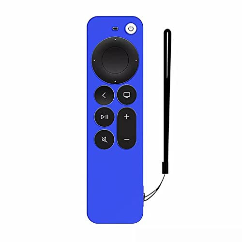 2021 Custodia protettiva anti-smarrimento per Apple TV 4K 2a generazione Telecomando Siri Copertura anti-scivolo durevole in silicone antiurto (blu)