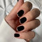 Sethexy Court Carré Noir Faux ongles Glossy Couleur pure Ongles à coller Collection 24Pcs Acrylique Faux Ongles Autocollants pour femmes et filles