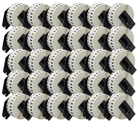 Dogepro DK-22205 DK22205 kontinuierliche Etiketten kompatibel für Brother P-Touch QL1050 QL1060N QL500 QL500BW QL560VP QL570 QL580 QL700 QL710W QL800 QL810W QL820 NWB // 62 mm x 30,48 m (30 Packungen)