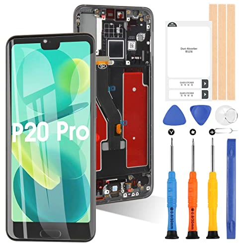 Pantalla para Huawei P20 Pro CLT-L09 CLT-L29 AL00 LCD Pantalla Táctil Asamblea Reemplazo Cristal Digitalizador con Herramientas (No para P20, Negro con Marco)