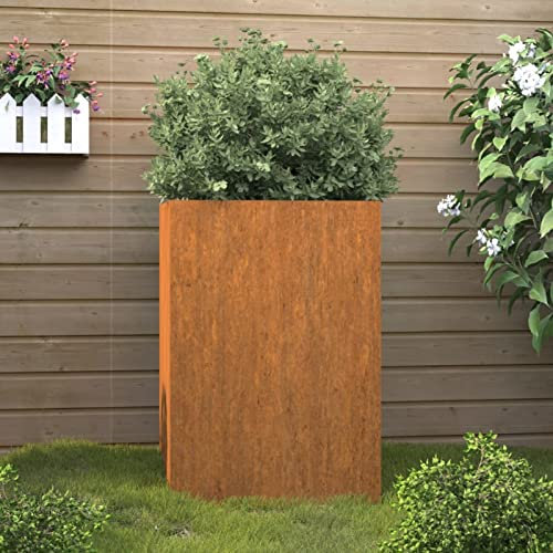 MOONAIRY Jardinière Gris 52x48x75 cm Acier corten,Jardinières,Jardinieres Exterieur,Bac Jardiniere,Bac à Fleurs Extérieur,Jardinieres Balcon