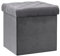 Bonlife Folding Ottoman Storage Cube,Footrest Stool Seat,Toy Chest Storage Box with Lid,Footstool for Living Room,Grey Velvet,40x40x40cm