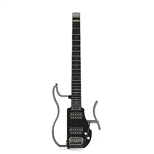 Headless Reise-E-Gitarre Mit Ebenholz-Griffbrett, Aluminiumlegierungskörper, Doppelten Humbucker-Tonabnehmern Ultraleichte Reisegitarre