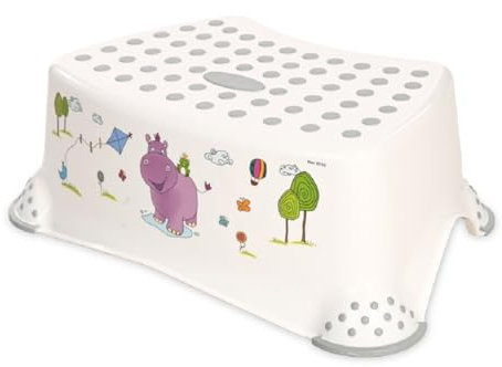 Lorelli einstufiger Kinder Badhocker Hippo, Tritthocker rutschfest, Gummi-Noppen
