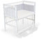 FabiMax Baby Beistellbett Flex mit innovativem Seitengitter für Boxspringbett, inkl. Matratze und Nestchen aus Netzstoff, Buche massiv weiß, Comfort/graue Sterne auf weiß