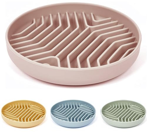 Ciotole per cani a forma di puzzle, in silicone, con ventose, anti-soffocamento, design antiscivolo, riducono la noia, l'ansia, ideali per cani e gatti di taglia media e piccola, XAQMHSW (rosa)