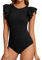 Tuopuda Body Donna Elegante Maniche Volant Contenitivo Modellante Shapewear Bodysuit Girocollo Intimo Snellente Shaper Shaping Tops Dimagrante, Nero, S