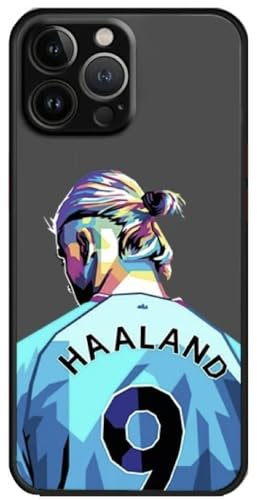EZB Erling Haaland Number 9 Themed iPhone Phone Case | Flexible Shock Absorbant Cool Phone Cover | Erling Haaland Colourful Case (iPhone 15) Multicolor