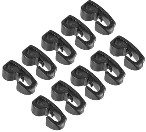 M METERXITY 20 Pack Plastic Camping Hooks - Camping Hook Buckles Durable Tent Awning Hole Clip Accessories, Apply to Camping Hiking (4mm, Black)