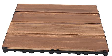 Balkon-Deckfliesen aus Hartholz 30.5 x 30.5 cm 36 Stück Lamellen für bessere Belüftung