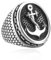 Caiduoduo Klassischer Anker Siegelring Herren Gothic Edelstahl Amulett Glücksringe Vintage für Mann Frau Schmuck Geschenk