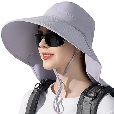 Sombrero de Sol para Mujer, UPF 50, Sombrero de Sol de ala Extra Grande para Mujer, Sombrero de Sol de ala Ancha, para Verano, Senderismo, Pesca, Viajes, Playa