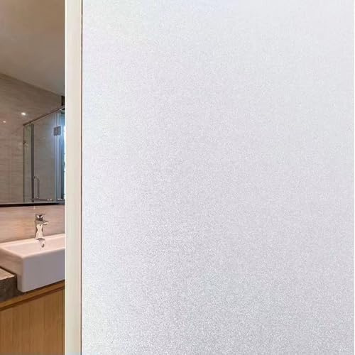 Fenster Milchglasfolie 80 x 200 cm Sichtschutz Wärmeisolierung Blickdicht UV Schutz Sonnenschutzfolie Fenster Milchglas Fensterfolie für Büro Und Haus, weiß matt