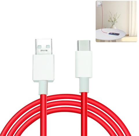 2M 65W USB C Cable for OnePlus USB+Type-c Fast Charger Cable Red for 11 10 Pro Nord 2T 5G 8T/ 8/8 Pro / 7T / 7T Pro / 7/7 Pro / 6 / 6T / 5T / 5 / 3T / 3 /Nord 2T 10 Pro 8 9 7 6T 5 Warp Charg