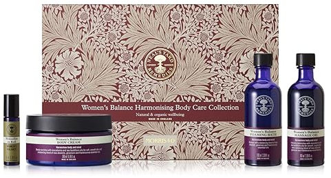 Neal's Yard Remedies Balance Harmonising Collection for Women, Foaming Bath, Massage Oil, Body Cream & Balance Roll-On, Vegan & Cruelty-Free
