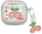 GULVQYF Kopfhörerhülle für AirPods der 4. Generation (Version 2024), niedliches Cartoon-Design, transparent, Bonbonfarben, mit Schlüsselanhänger für Damen und Mädchen, Kirschrot