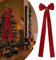 Lazo Grande de Satén y Terciopelo Rojo para Decoración de Árbol de Navidad - 16 x 57 Pulgadas - Suministros para el Hogar