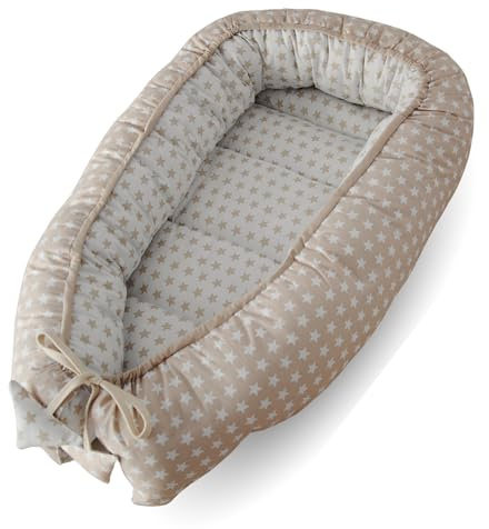 SEB MARKET | Nido Bebé 0-7 Meses 100% Algodón Certificado Oeko-Tex, Reductor de Cuna y Cuna de Viaje - Nido Bebé Acolchado y Mullido, Ideal para Colecho y con Lazo Ajustable 100% Made in Spain