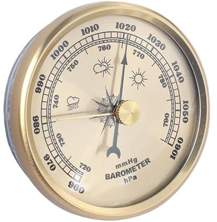 Barometer, Clear Scaled Barometer Thermometer Hygrometer, Simple Elegant Practical Multifunctional Weather Barometer for Home Wall, Fishing Boat, Baby Room, Office,Barometer Thermometer Hygrometer