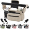 Tyuodna Baby Pram Bag Stroller,Universal Stroller Bag with 2 Insulated Cup Holder,Large Capacity Bag Organiser with Shoulder Strap&Non-Slip Secure Hooks (Beige)