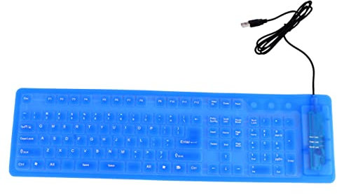 SOIMISS Teclado De Silicona Ultrafino Enrollable para Ordenador Resistente Al Agua Cable USB Silencioso para Viajes y Trabajo Oficina