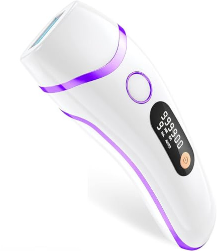 IPL Geräte Haarentfernung Laser für Männer und Frauen, 999,900 Lichtimpulse 3 Funktionen HR/SC/RA und 9 Energiestufen Schmerzlos Haarentfernung für Körper, Gesicht, Bikinibereich - Violett