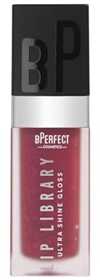 BPerfect Lip Library Lip Gloss – High-Shine Hydrating Gloss with Jojoba Oil, Shade Heart-throb (Cool Berry Red)