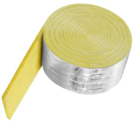 Ruban isolant - Laine de verre ignifuge - Rouleau d'isolation de tuyau d'eau de 32,8 pieds - Pour la maison, le, la cave et la technologie de chauffage, de ventilation et de climatisation - 1