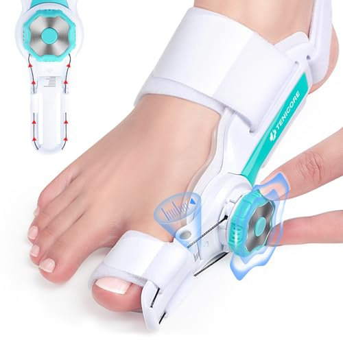 TENICORE Corrector de Juanetes Botón Ajustable Corrector Juanetes Mujer Hombre Separador Dedos Pie Hallux Valgus Protector Dedos Pie 1 Unidad Talla M