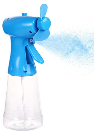 Tragbare Handwassernebel-Sprühflasche mit Ventilator Tragbarer Personal-Nebelzerstäuber mit 500ml Tank für Reise Outdoor Sommer Hitze-Erleichterung Blau(Blau)