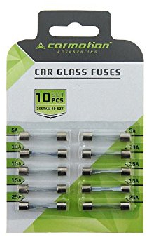 myshopx Feinsicherungen Sicherungen KfZ Glassicherungen 10 Stück 30mm 2X 5A 2X 10A 4X 15A 2X 25A (B3)