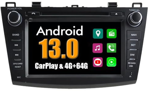 RoverOne Système Android Lecteur DVD de Voiture pour Mazda 3 2010 2011 2012 avec Autoradio GPS Radio Stéréo Bluetooth USB Mirror Link