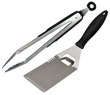 BBQ Buddy 2 Piece Barbecue Tool Set - Stainless Steel Spatula & BBQ Tongs