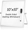 S SIENOC 10x10 Trockenlöschen Whiteboard Weiße Kleines Tafel Desktop Mini Staffelei umschaltbarer Notizblock für Büro 25x25cm