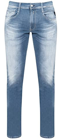 Replay Men's Jeans Anbass Slim-Fit Hyperflex Bio with Stretch, Blue (Medium Blue 009), 36W / 36L