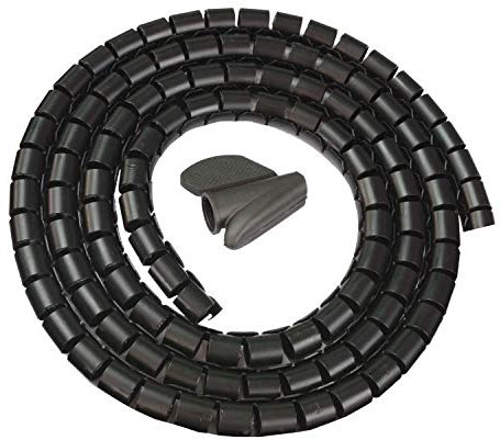 Allcam Re-usable Split Cable Wrap/Binding for Office Cable Management with quick application tool Black