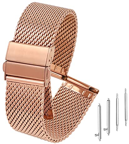 ADALLOR® Uhrenarmband Edelstahl 20mm 22mm 18mm, Smartwatch Ersatzarmbã¤nder Armband Wechselarmband für Herren Damen mit Federstege, Ersatzarmband Metall Mesh Uhrenarmbänder, Uhrband Bracelet Strap