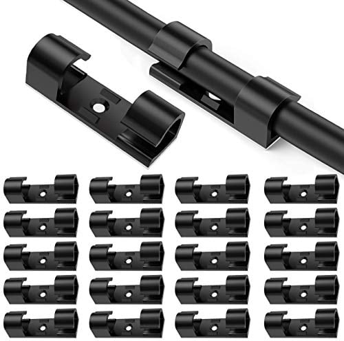 20 Piece Self-Adhesive Cable Clips, Cable Management, Electric Wire Organiser, Plastic Cable Organiser Clip for Securing Cables