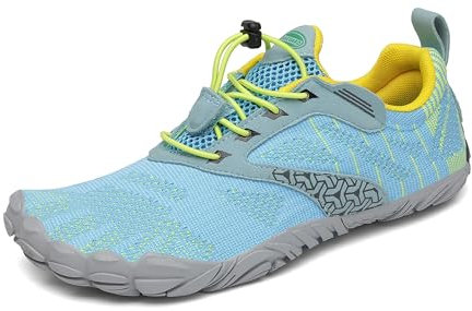 SAGUARO Chaussures de Trail Homme Femme Chaussures Minimalistes Légère Flexible Chaussures Aquatiques Souple Confortable Barefoot Shoes pour Running Gym Training Fitness, Bleu Ciel 40 EU