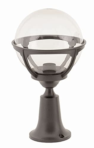 Licht-Erlebnisse Sockelleuchte Außen Kugel Schirm IP44 37cm Vintage E27 Außenlampe Eingang Garten Terrasse SLAINE