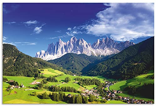 ARTland Wanddeko Wandbild Alu Verbundplatte für Innen & Outdoor Bild 90x60 cm Alpenbilder Landschaft Berge Südtirol Gebirge Alpen Natur U1YX