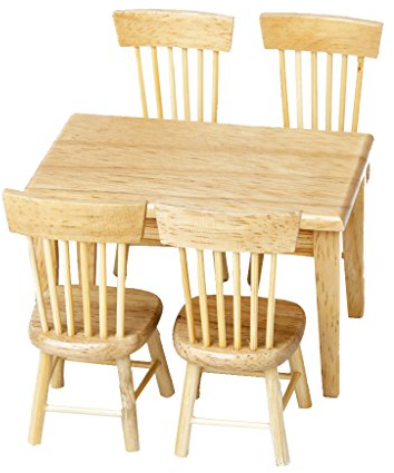 Puppenhaus Essenzimmer Miniaturmöbel aus x Esstisch + 4 x Stühlen