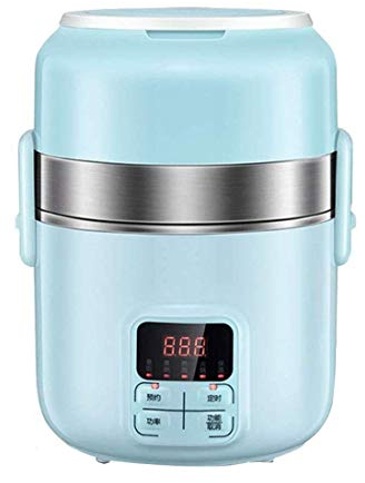 FZYE Fiambrera eléctrica de Acero Inoxidable, Calentador portátil para el Almuerzo de Alimentos, Caja bento de Tres Capas, Mini Olla de Vapor para arroz, Trabajador de Oficina, fiambrer