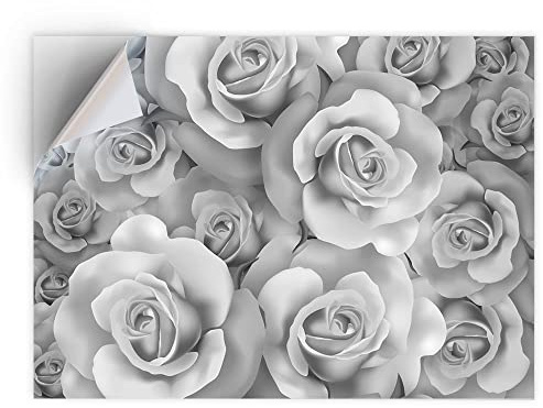 DV DESIGN 1 x Vinyl Sticker A5 - Rectangle Shape 15,8x21cm - BW - Flowers Rose Art Print Decal Laptop Tablet Luggage Car Bike Wall Fridge Door Sticker #37239